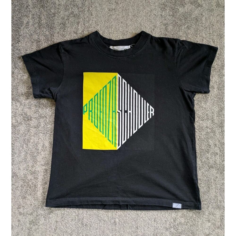 Proenza Schouler T-Shirt Black Short Sleeve Shirt - Women's Medium, Made In USA